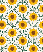 Golden Yellow Sunflower Vine Garden Rug