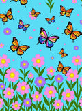 Vibrant Butterfly Garden Meadow Rug