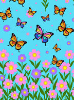 Vibrant Butterfly Garden Meadow Rug