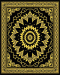 Black Gold Mandala Ornamental Rug
