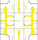 Bright Yellow Modern Abstract Symmetry Rug