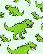 Playful Green Dinosaur Repeat Rug