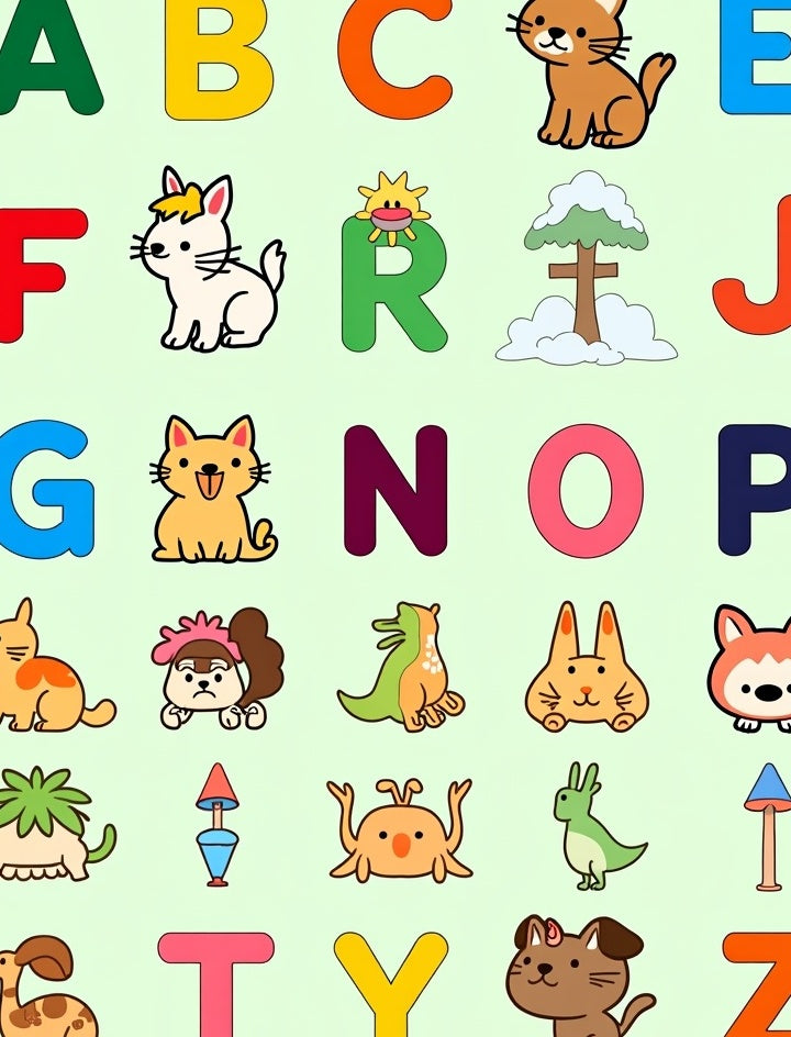 Whimsical Alphabet Animals And Letters Rug