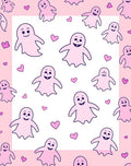 Pink Ghost Hearts Fun Repeat Rug