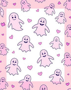 Pink Ghost Hearts Fun Repeat Rug