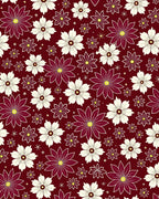 Crimson Cream Daisy Garden Rug