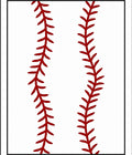 Red Stitch Baseball Vertical Lines Rug