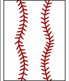 Red Stitch Baseball Vertical Lines Rug