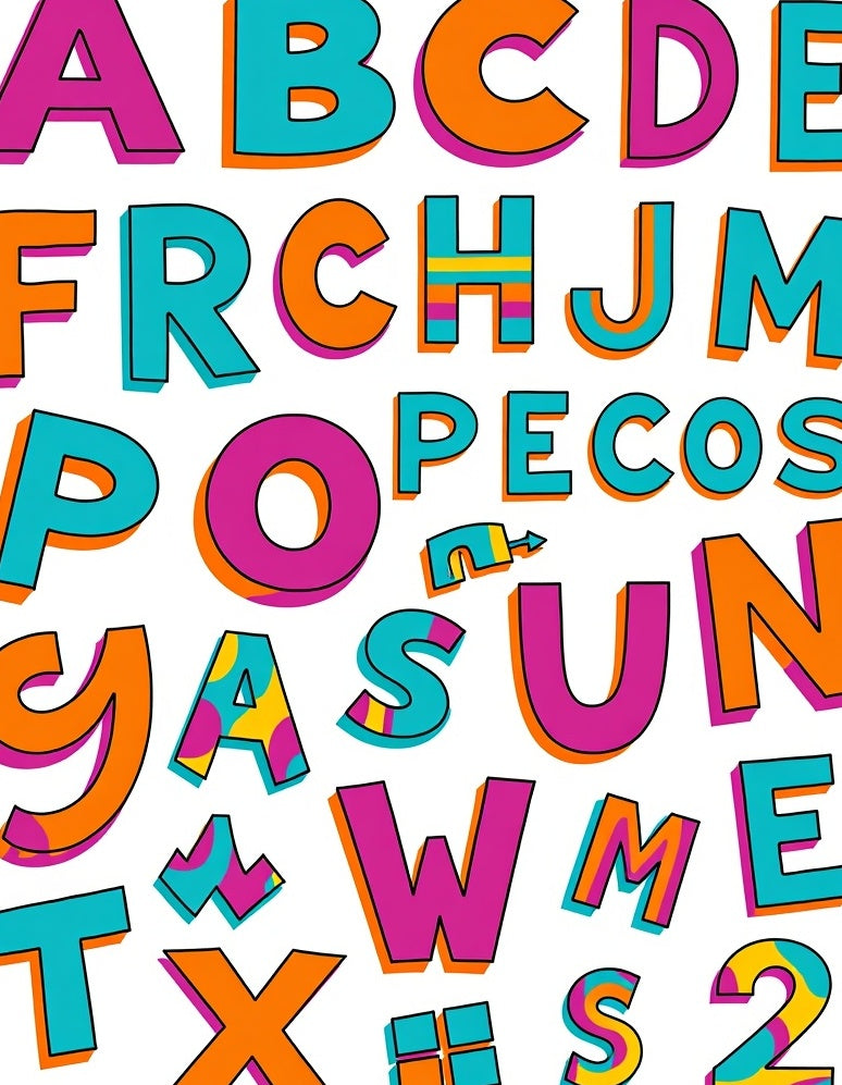 Bold Alphabet Pop Art Rug