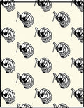 Cream Black Retro Abstract Machine Rug