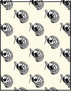 Cream Black Retro Abstract Machine Rug