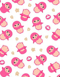 Pink Ghost Character Repeating Pattern Rug