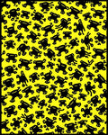 Bright Yellow Black Blob Collage Rug