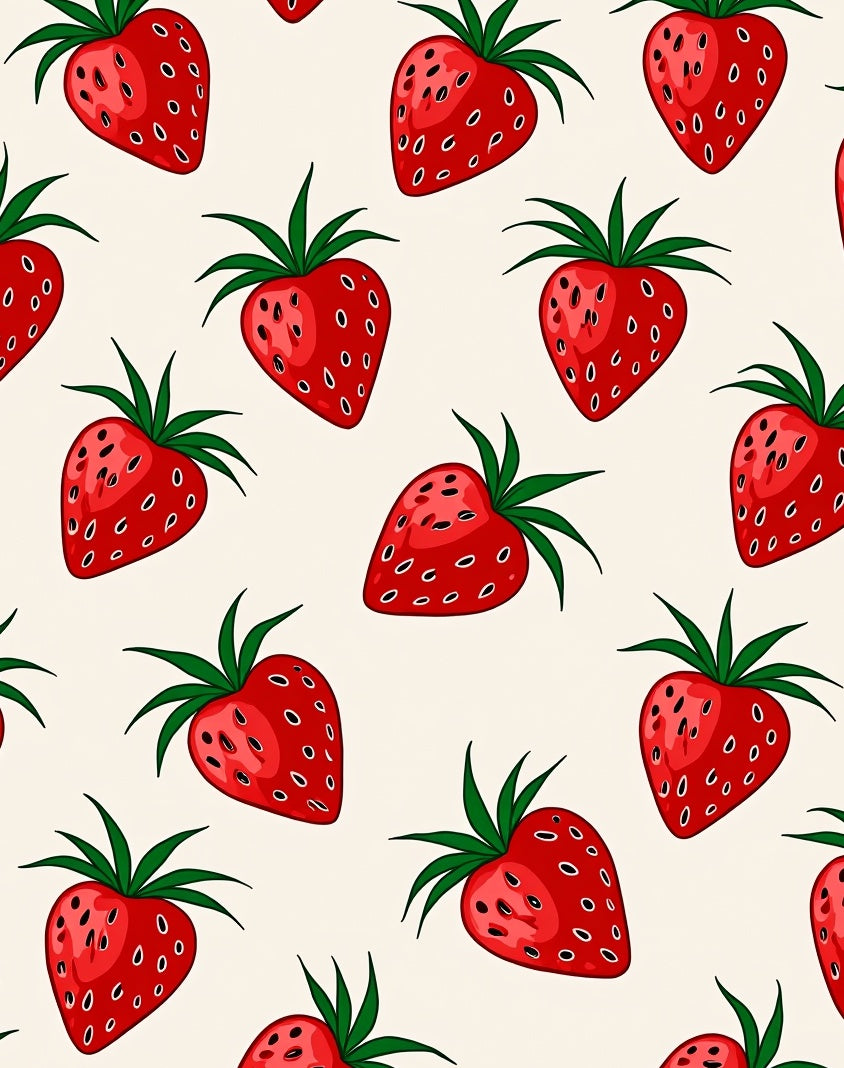 Red Summer Strawberry Patch Rug