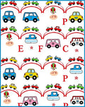 Whimsical Red Arch Car Collection Rug