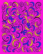 Vibrant Pink Swirls And Lines Rug