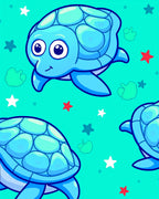 Cute Blue Turtle Undersea Adventure Rug