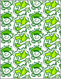 Funky Green Cartoon Playful Characters Rug