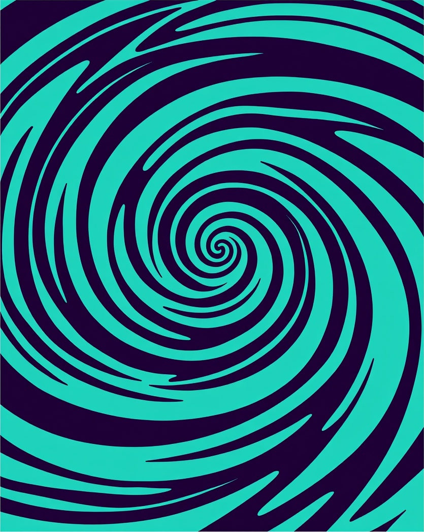 Deep Blue Aqua Swirl Rug