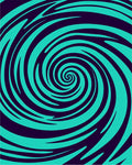 Deep Blue Aqua Swirl Rug