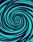 Deep Blue Aqua Swirl Rug