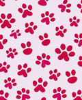 Playful Pink Paw Prints Pattern Rug