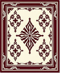 Crimson Medallion Decorative Frame Rug