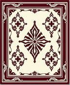 Crimson Medallion Decorative Frame Rug