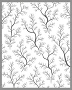 Minimalist Gray Branch Silhouette Rug