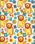 Playful Yellow Lion Alphabet Whimsy Rug