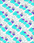 Whimsical Pink Blue Cloud Floral Rug