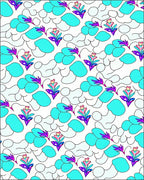 Whimsical Pink Blue Cloud Floral Rug