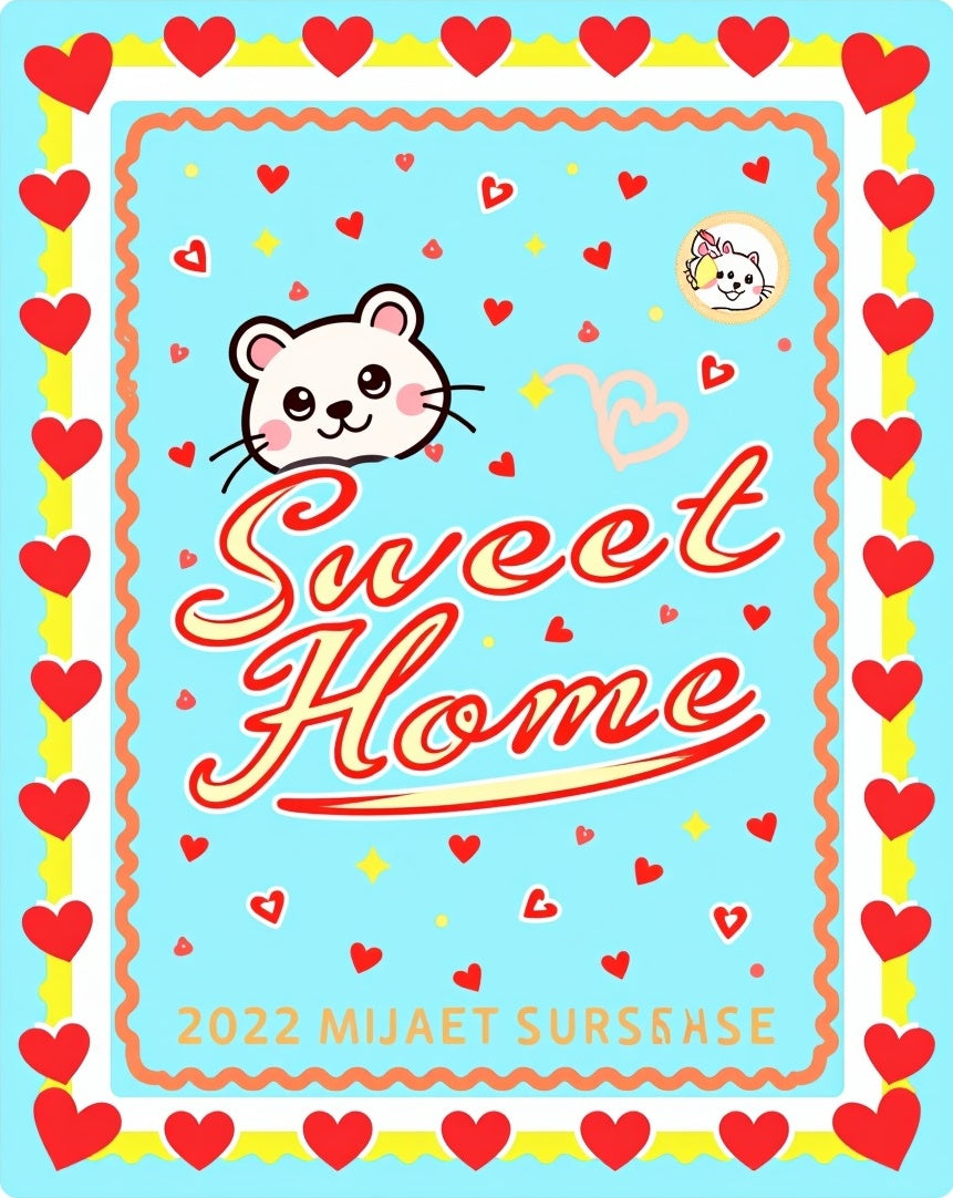 Cute White Mouse Hearts Sweet Home Rug