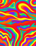 Vivid Rainbow Swirl Organic Flow Rug