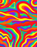 Vivid Rainbow Swirl Organic Flow Rug