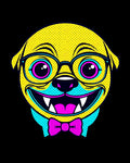 Bright Yellow Pop Art Pug Bowtie Rug