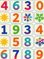 Bright Number Snowflake Collection Rug