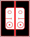 Bold Black Red Court Lines Rug