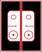Bold Black Red Court Lines Rug