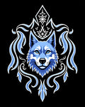 Cool Blue Wolf Ice Crest Rug