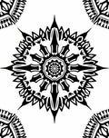 Black Gothic Sunburst Mandala Rug