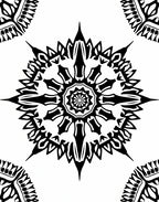 Black Gothic Sunburst Mandala Rug