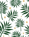 Emerald Green Tropical Leaf Accents Rug