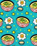 Whimsical Yellow Noodle Soup Stars Rug