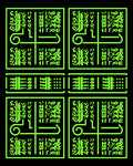 Abstract Neon Green Geometric Squares Rug
