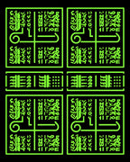 Abstract Neon Green Geometric Squares Rug