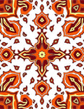 Fiery Orange Jewel Tiled Mandala Rug