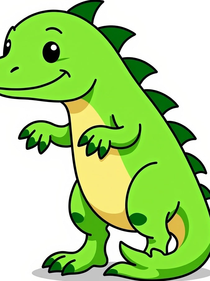 Green Cartoon Dinosaur Image Rug