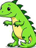 Green Cartoon Dinosaur Image Rug