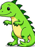 Green Cartoon Dinosaur Image Rug